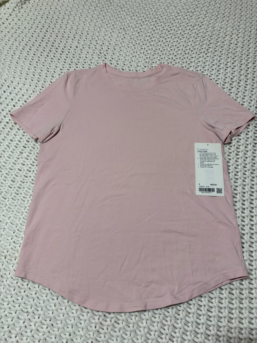 Lululemon flush pink love crew shirt size 4